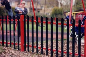 Playground palisade fence