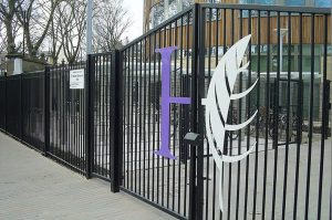 Branded balustrade gates