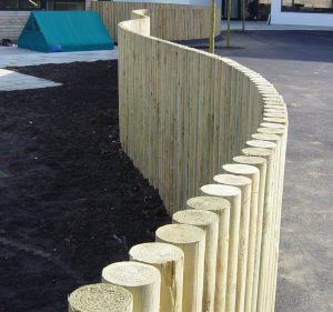 Wooden log walling