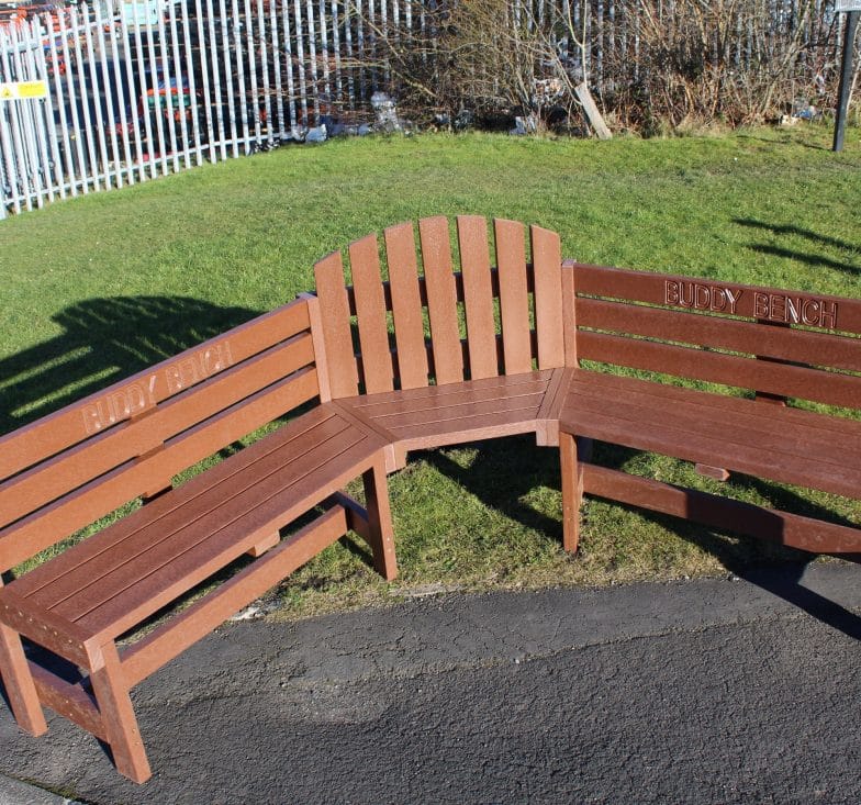 Brown buddy bench