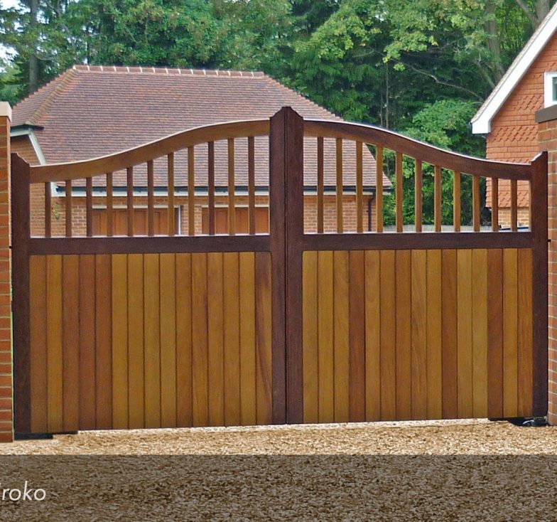 Iroko wooden gates