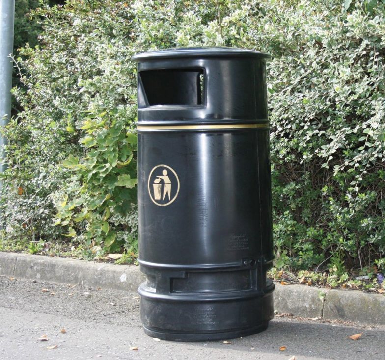 Traditional litter bins