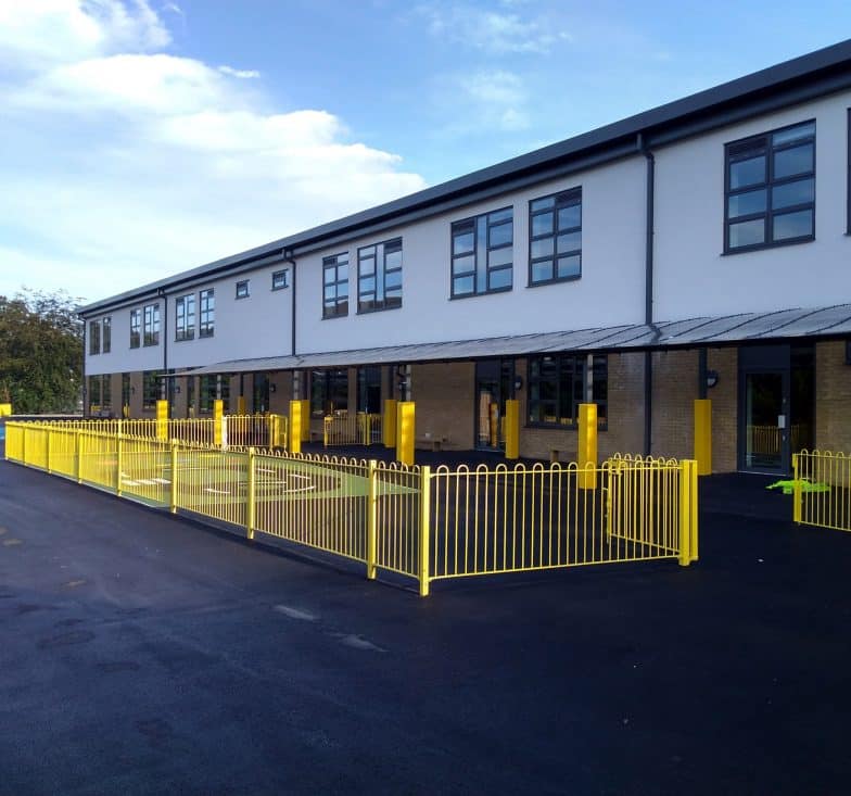 Galvanized Steel Bow Top Railings Panels in School