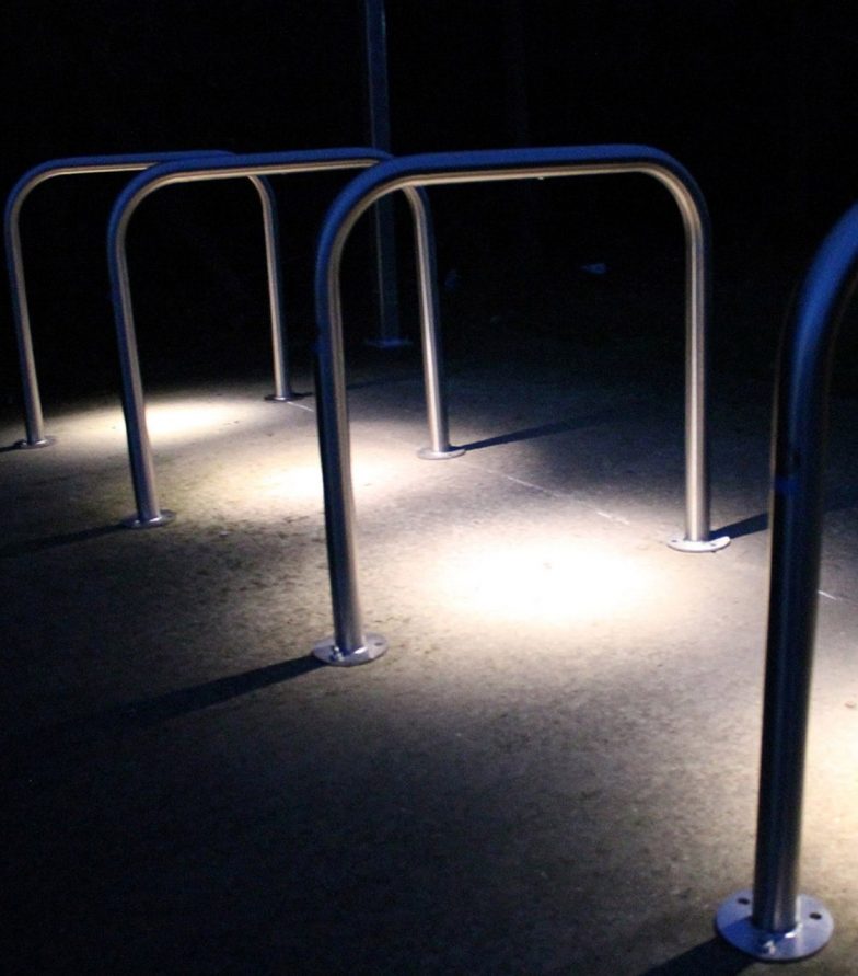 Illuminated Sheffield cycle stands