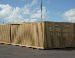 Timber clad bin stores