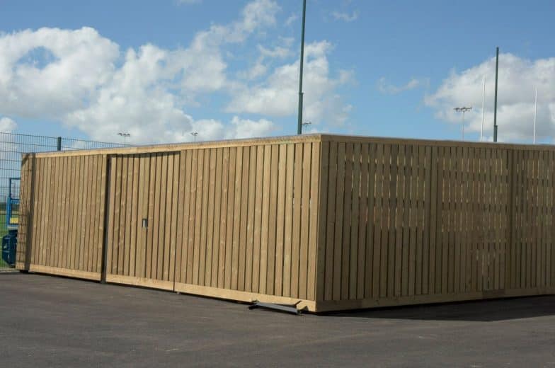 Timber clad bin stores