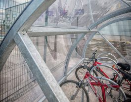 Galvanised steel bicycle shelter