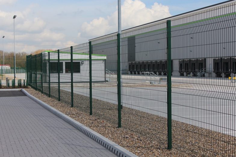 V profile mesh fencing providing secure boundary demarcation