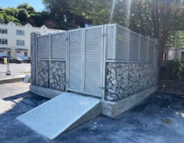 Louvre Fence Installation: Custom louvre design for industrial site in the Isle of Man