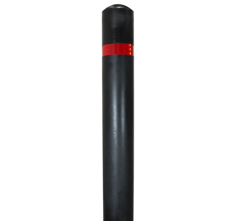 Impact flex bollard with red band