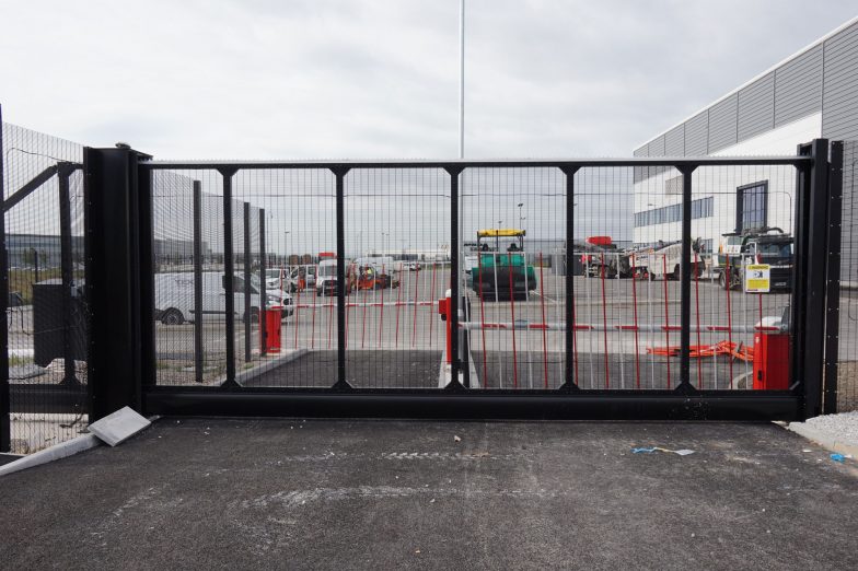security rated sliding gate in situ