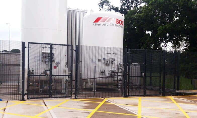 Bespoke Mesh Fencing Enclosure: Tailored solution for a hospital to screen of oxygen tanks